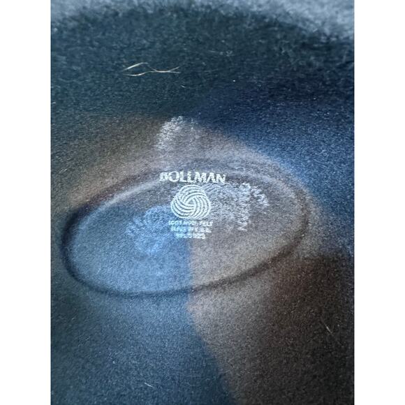 Bollman Black Wool Felt Hat Vintage Bow Detail 1920s Cloche Derby Style - Picture 6 of 6